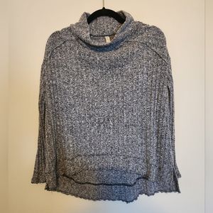 Free People Grey Long Sleeve Cowel Neck